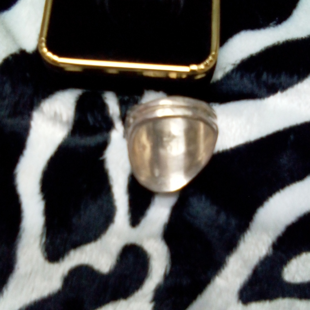 Native American Buffalo Turquoise & Coral Ring - Picture 4 of 5
